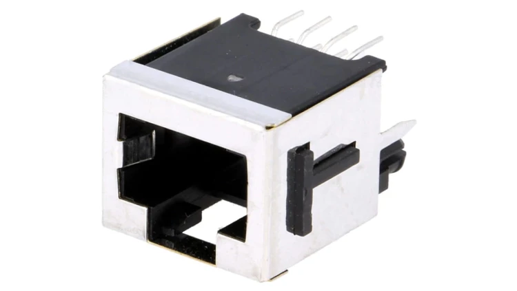 Gniazdo RJ45 8-pin z blokadą panel stop Układ 8p8c THT 100616-1