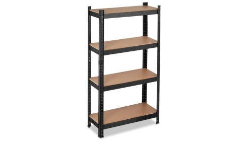 REGAŁ 4-POZIOMOWY 150 x 70 x 30CM CZARNY UDŹWIG PÓŁKI: 150 KG GWI0582 CHOMIK
