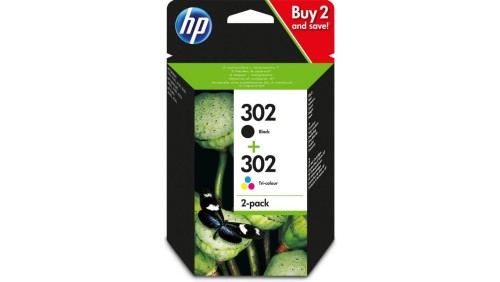 Zestaw tuszy HP X4D37AE (oryginał HP302 HP 302 zestaw zawiera czarny i kolor F6U66AE F6U65AE 1 x 3,5 ml, 1 x 4 ml czarny, kolor)