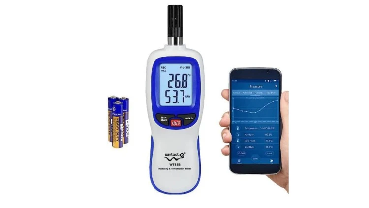Higrometr WINTACT WT83B Bluetooth i aplikacja na sys. Android