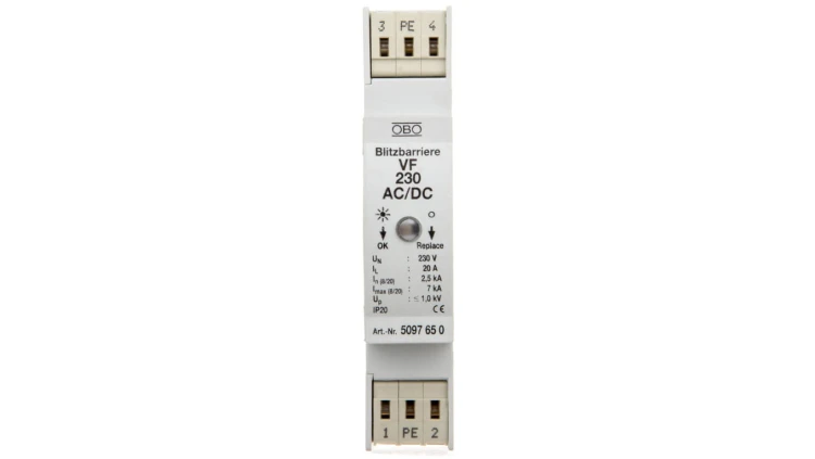 Ogranicznik przepięć dla systemów dwużyłowych 350VDC 2,5kA 1,4kV VF230-AC/DC 5097650