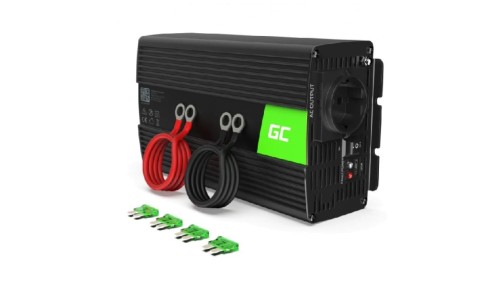 Przetwornica napięcia inwerter 12V - 230V 1000W/2000W, modyfikowana sinusoida (INV08) GREEN CELL
