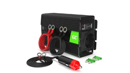 Przetwornica napięcia inwerter 12V - 230V 300W/600W, czysta sinusoida (INV05DE) GREEN CELL
