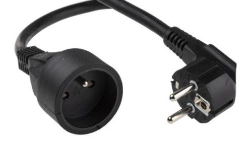 Przewód zasilający, 5m, Czarny, złącze A: CEE 7/7, Schuko, złącze B: CEE 7/7, Schuko CEE 7/7 niemieckie