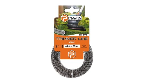 Żyłka tnąca Koło z linką stalową 2,4 mm Polax 15 m (70-075)
