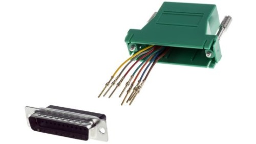 Adapter do złączy RJ, 25-stykowe D-sub męskie, RJ45 żeńskie