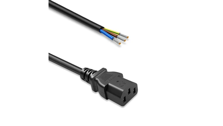Qoltec Kabel zasilający IEC C13 odizolowany lutowany Czysta miedź Cu 3x0.75mm² 1.8m