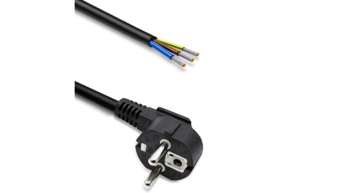 Qoltec Przewód zasilający wtyczka kątowa SCHUKO CEE 7/7 miedź Cu odizolowany lutowany 3x1.00 mm² 1.8m