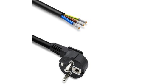 Qoltec Przewód zasilający wtyczka kątowa SCHUKO CEE 7/7 miedź Cu odizolowany lutowany 3x1.50 mm² 1.8m