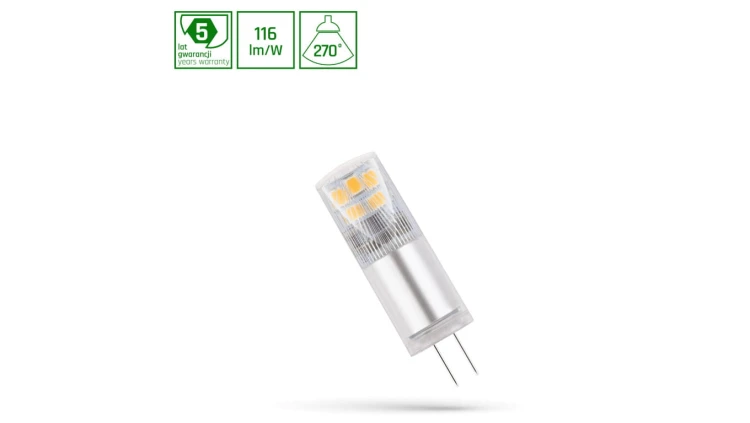 Żarówka LED G4 12V 2,5W 290lm 6000K 5LAT PREMIUM