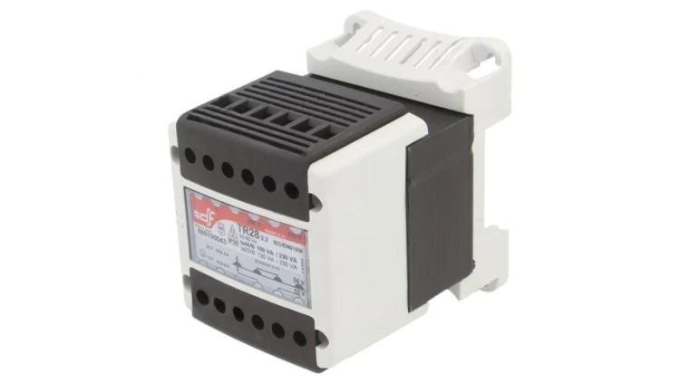 Transformator sieciowy moc pozorna: 100VA 230VAC, 400VAC 12V / 24V na szynę DIN IP20 680100043