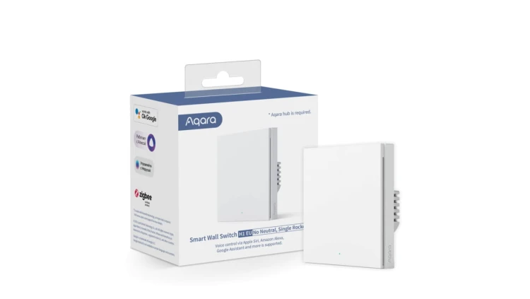 Przełącznik bez Neutral, Zigbee 3.0, EU, WS-EUK01 Aqara Wall Single Switch H1