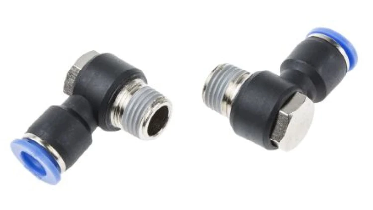 Złącze kątowe gwint R 1/4 męskie, Wciskane 8 mm RS PRO