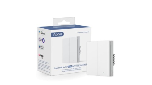 Przełącznik bez Neutral, Zigbee 3.0, EU, WS-EUK02 Aqara Wall Double Switch H1