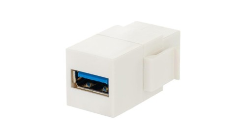 Gniazdo komputerowe USB 3.0 A / A moduł typu keystone biały Mediabox