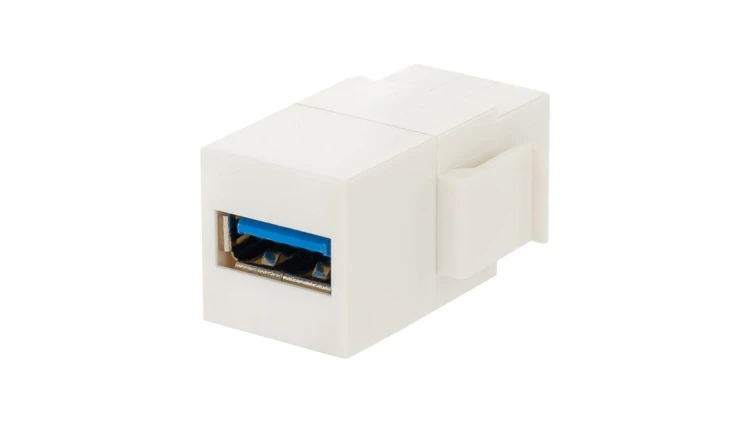 Gniazdo komputerowe USB 3.0 A / A moduł typu keystone biały Mediabox