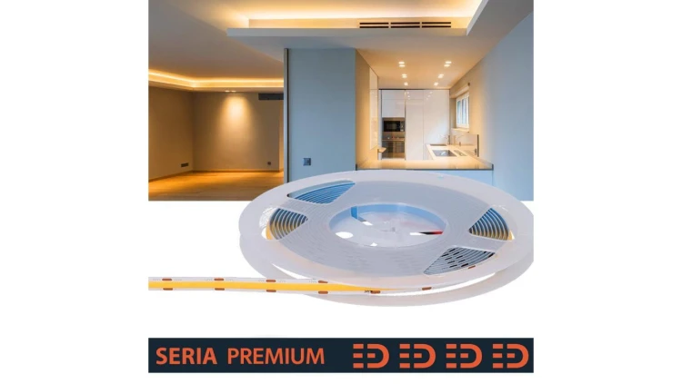 Taśma LED Premium Ciepła biała 2700K 12V 320 LED/m 700lm/m COB Rolka 5m 3 lat gwarancji