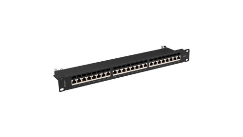 Patch panel RACK 19 kat.7 24p FTP 1U czarny LANBERG