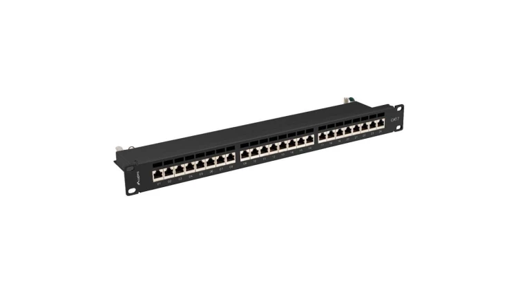 Patch panel RACK 19 kat.7 24p FTP 1U czarny LANBERG