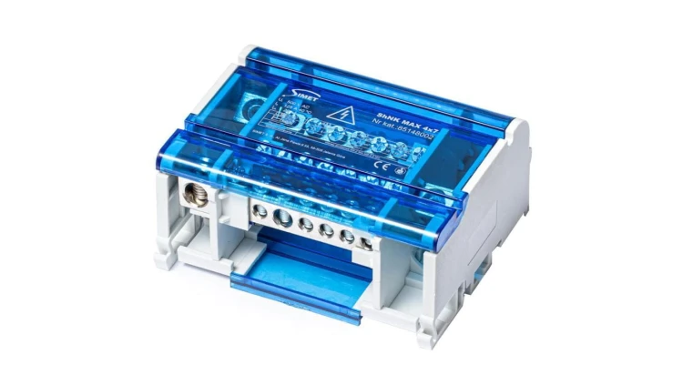 Blok rozdzielczy modułowy ShNK Listwa łączeniowa 4x7 125A na szynę DIN TH35 7x (1x 35mm2 + 1x 25mm2 + 5x 6mm2+) SIMET