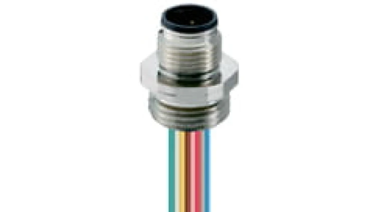 Złącze panelowe M12 4-polowe, męskie, M12 do montażu przedniego PG9 RSF 4/0,5 M