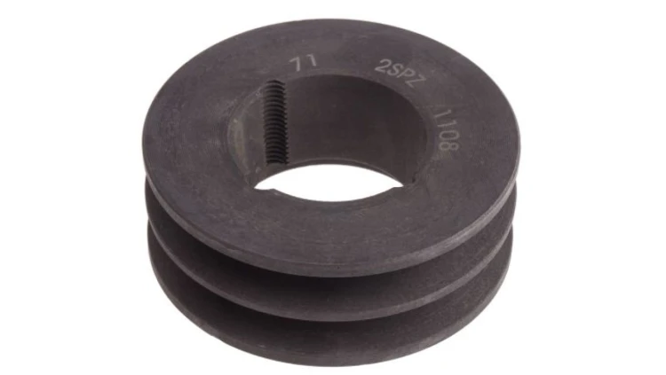 Krążek, śr. całkowita: 75mm, śr. otworu: 42mm, l. rowków: 2, Żeliwo, stal
