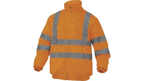 Bluza ostrzegawcza z odpinanymi rękawami z poliestru Oxford powlekanego PU kolor pomarańczowy fluo rozmiar M CORP RENHVORTM