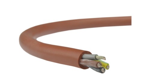 Kabel silikonowy SIHF 180C 300/500V 5x2,5 ciepłoodporny LSOH ceglasty linka BSG /100m/