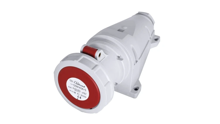 Gniazdo stałe 63A 5P 400V czerwone MINI GSM 63/5 IP67 921868