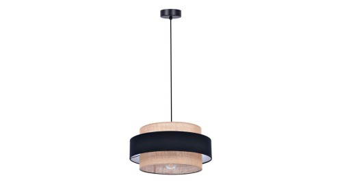 Lampa wisząca GATO, dekoracyjna, podwójny abażur w stylu boho czarno-beżowy na E27 K-5231 Kaja Lighting