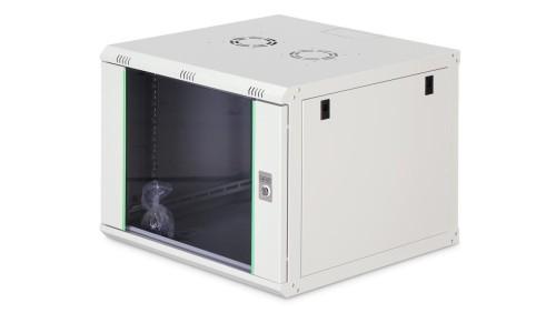 Szafa sieciowa wisząca Dynamic 19 9U rack 600x600, drzwi szyba, szary, niezłożona, 60kg DN-37106