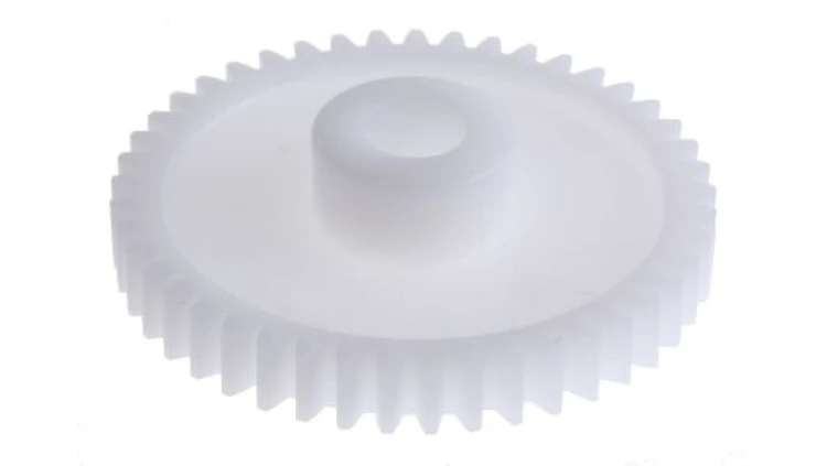 Koło zębate walcowe, moduł: 1, l.zębów: 45, śr. piasty: 16mm, śr. otworu: 8mm, POM