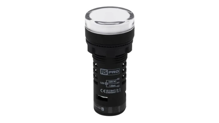 Lampka kontrolna w komplecie z układem testowym, Ø 22mm, IP65, RS PRO