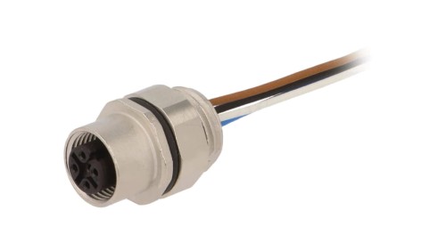 Gniazdo żeńskie M12 5-PIN na panel EDOGH040ZDS00,5E04 (PG9)
