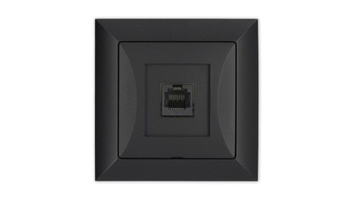 OPAL Gniazdo komputerowe RJ45 8pin zacisk krone LSA+ czarny mat GTP-12 Op CZ/MAT