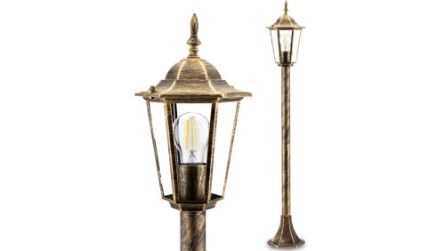 Lampa Ogrodowa Stojąca LIGURIA-LT 1xE27 Wysoka Słupek 96cm Patyna - GOLDLUX (Polux)