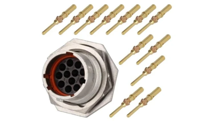 Złącze okrągłe gniazdo,wtyk 12-PIN męski zaciskanie RT360 RT071412PNH-K