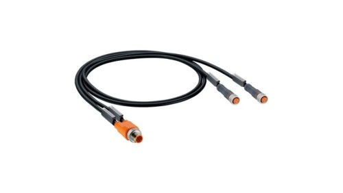 Kabel konfekcjonowany sensor/aktuator obustronny M12 męski prosty 2xM8 żeński katowy 3-PIN z kablem 2m 43516