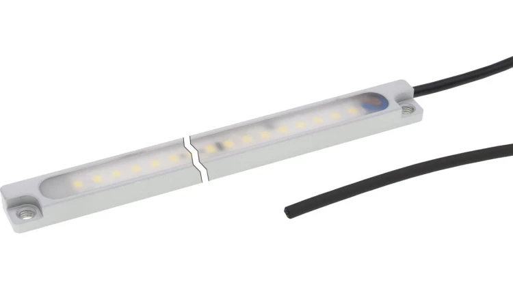 Oświetlenie maszynowe LED, 340x15x8mm, światło białe, 9W, 5200K, 22-28VDC, kabel 2m, IP67 EM150202