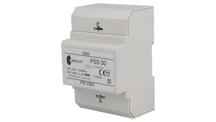 Transformator sieciowy 30VA 230VAC 230V na szynę DIN IP30 PSS30/230/230V