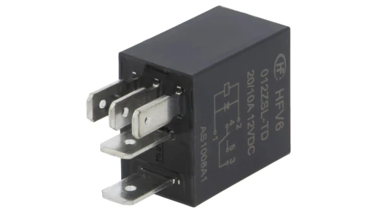 Przekaźnik elektromagnetyczny SPDT Ucewki: 12VDC 30A 124 HFV6/012ZSL-TD