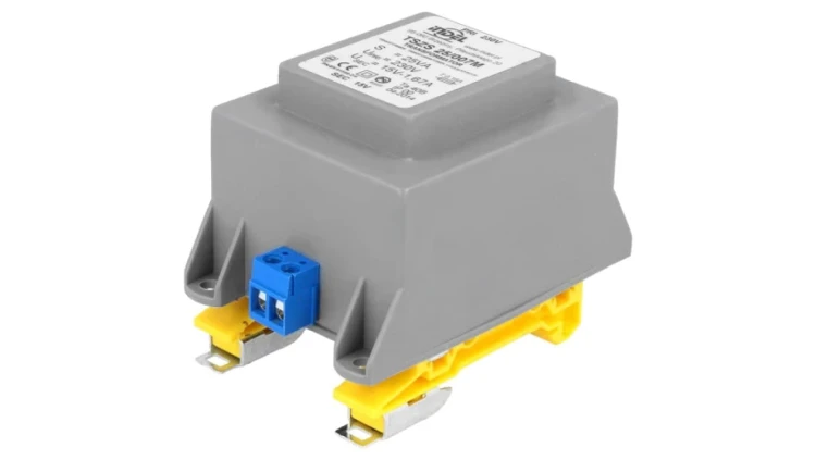Transformator zalewany 25VA, 230VAC, 15V, 1,67A na szynę DIN TSZS 25/007M