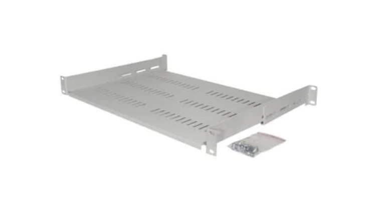 Półka 1U 450mm szara z podporami