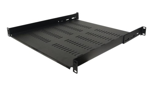 Półka 1U 550mm czarna z podporami
