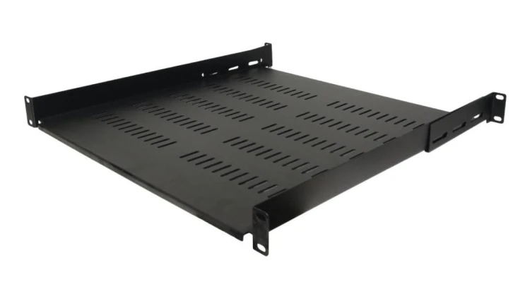 Półka 1U 550mm czarna z podporami