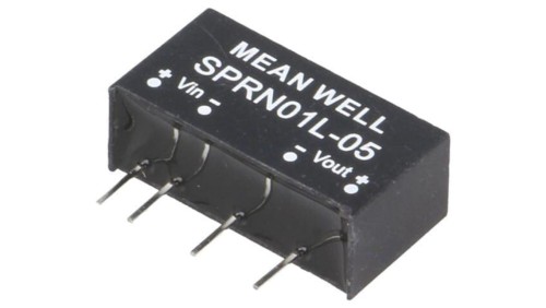 Przetwornica DC/DC, 1W, Napięcie wejściowe: 4,75÷5,5VDC, Napięcie wyjściowe: 5VDC, SIP6, THT SPRN01L-05