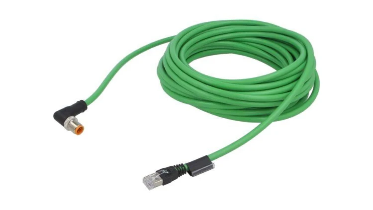 Przewód Ethernet Złącze A: M12 Wtyk (prosty, Kod D) Złącze B: RJ45 Wtyk (prosty) Przewód 5m IP67(M12)/IP20(RJ45) EVC933
