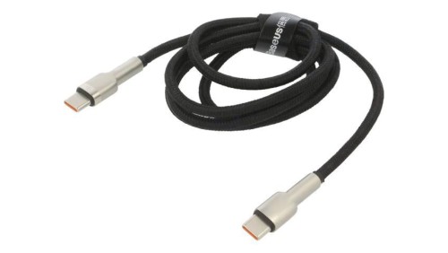 Kabel USB C wtyk z obu stron 1m czarny 100W CATJK-C01