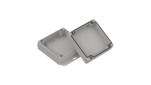 ZP120.120.60SUJ-IP67 TM PC - Obudowa hermetyczna ZP120.120.60 jasna z uszami z uszczelką zalewaną i tulejkami mosiężnymi PC