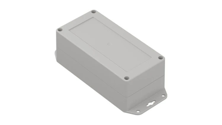 ZP160.80.60UJ TM ABS - Obudowa plastikowa ZP160.80.60 jasna z uszami z tulejkami mosiężnymi ABS